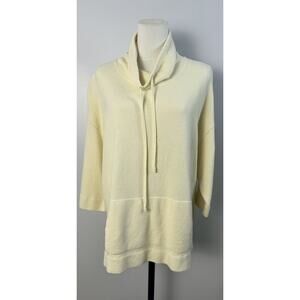 PureJill J. Jill Sweater Buttery Pale Yellow 3/4Sleeve Size M Petite Oversize